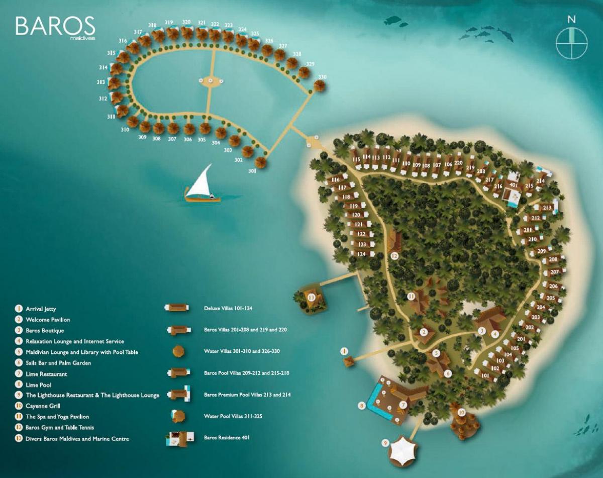 χάρτης του baros maldives