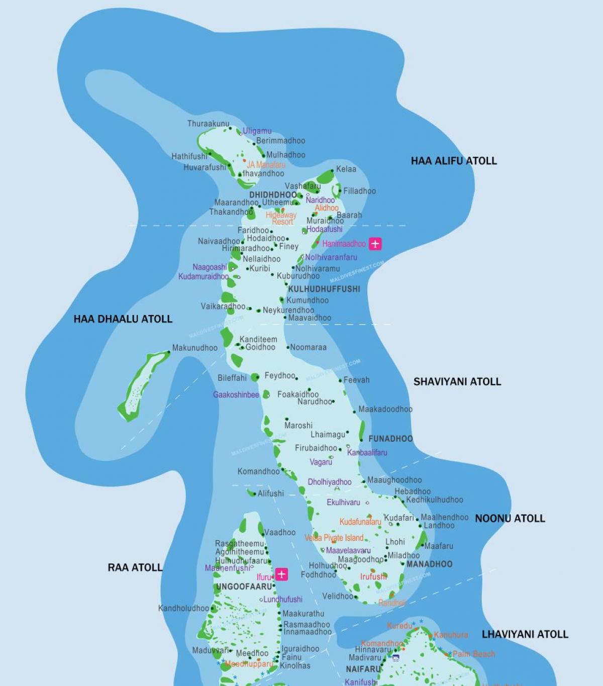 μαλδίβες θέρετρα τοποθεσία χάρτης