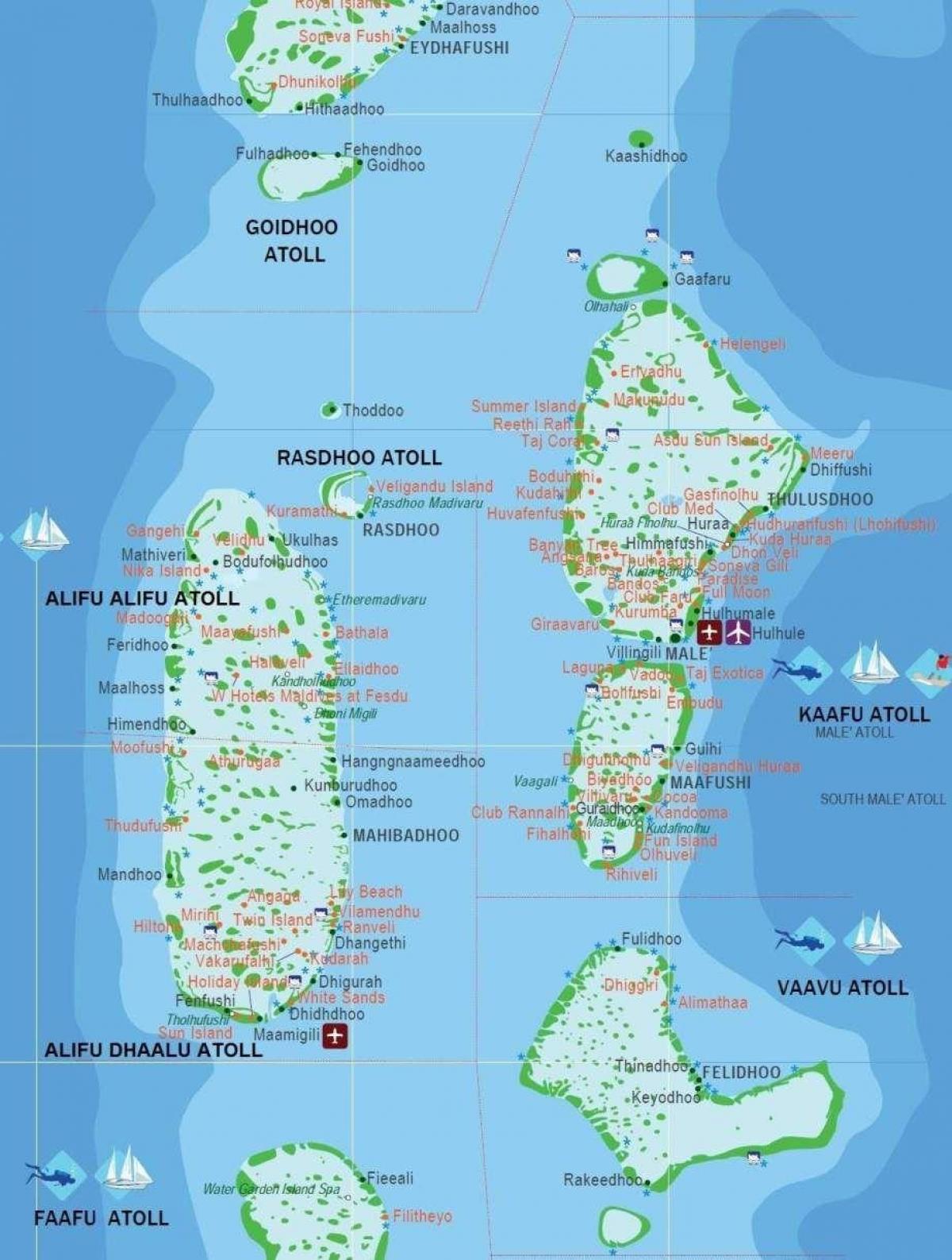 χάρτης της μαλδίβες τουριστικά