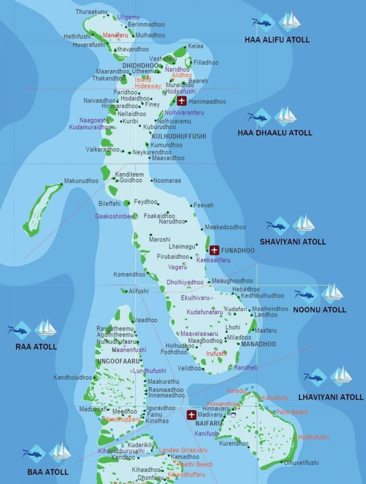 πλήρης χάρτης της μαλδίβες