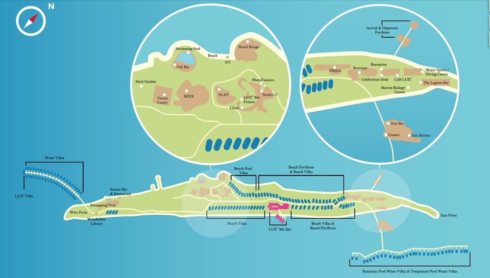 το lux maldives resort χάρτης