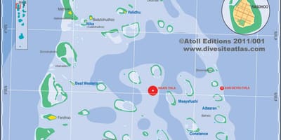 Χάρτης της ari atoll στις μαλδίβες